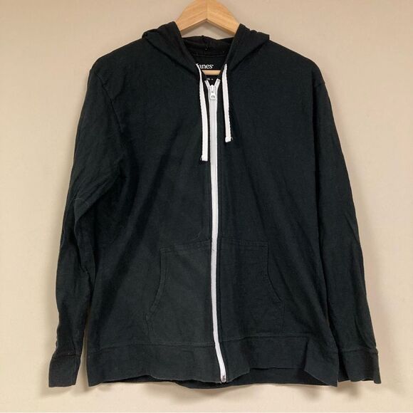 Black Hoodie Sweatshirt Women’s Large Full Zip Jacket Athletic Exercise Sports - Picture 1 of 5